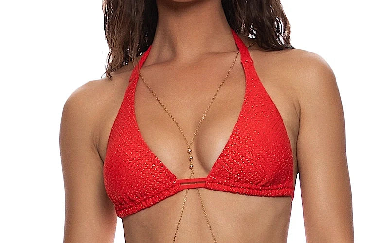 Triangle Halter-Ring Seamless Tie Side Bikini