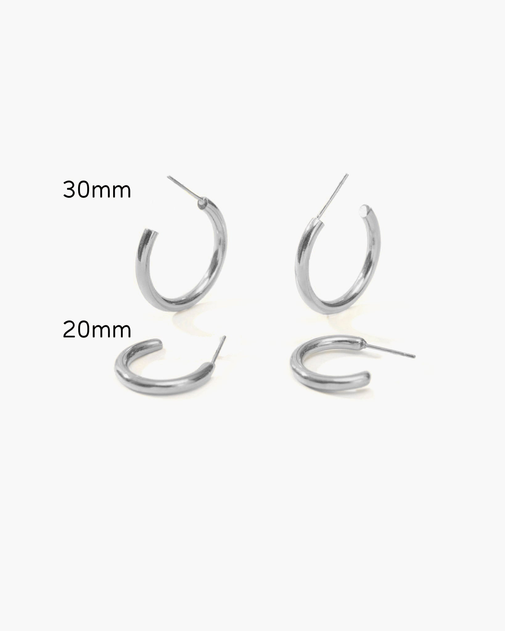 Silver 30mm Endless Hoop Earrings