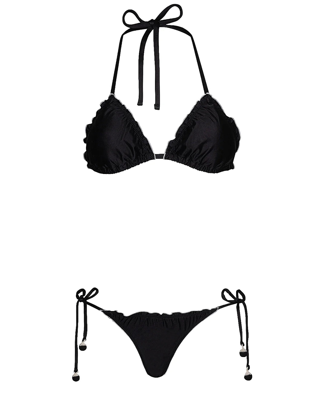 Lettuce Edge Triangle-Lettuce Edge Tie Side Bikini