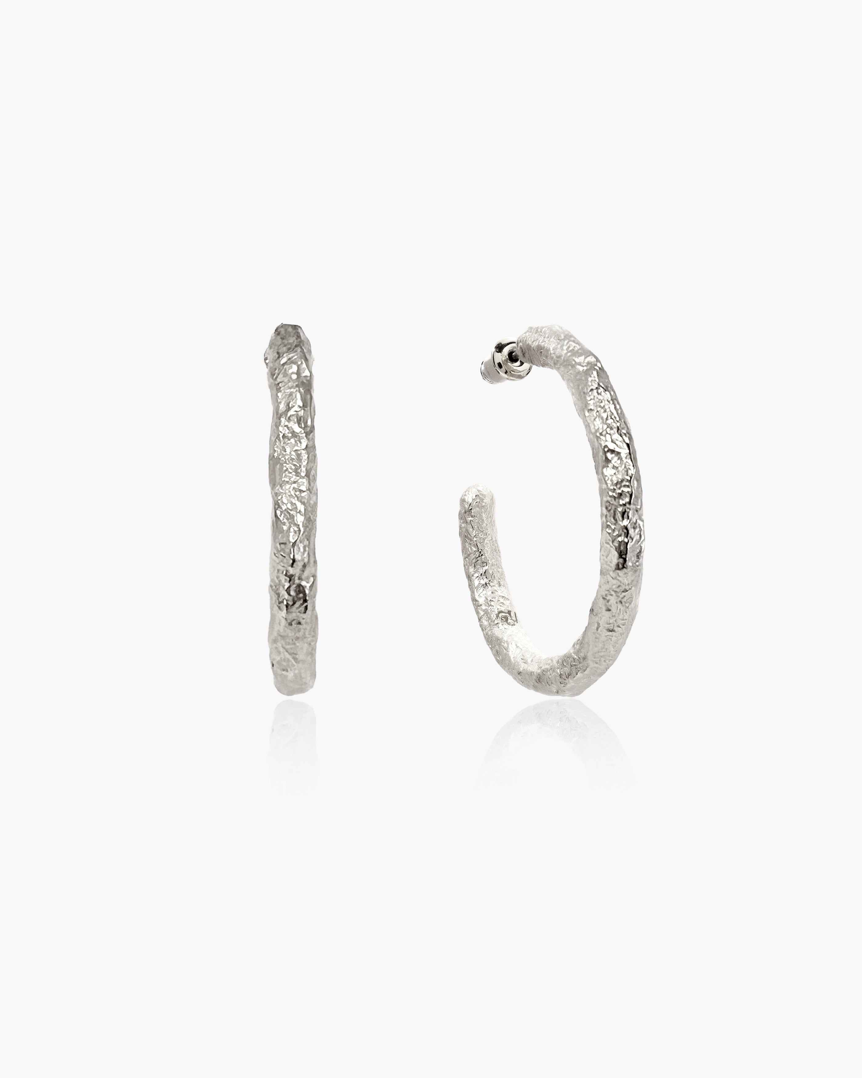 Jenny Medium Hoop Earrings in Silver